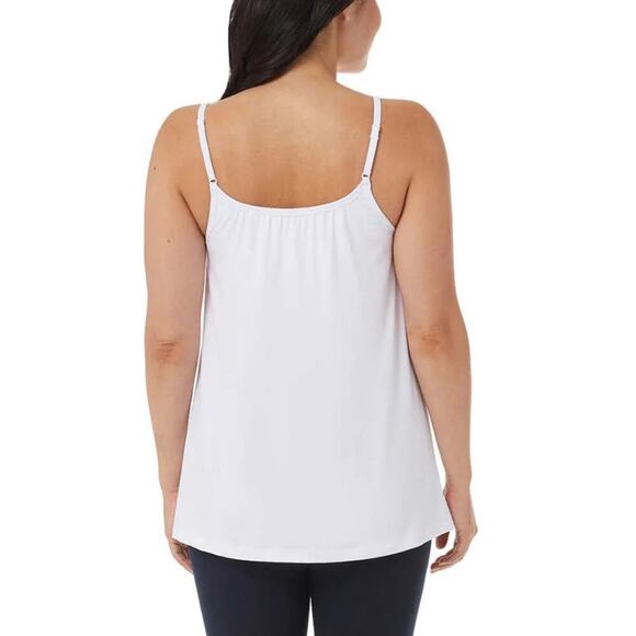 32 Degrees Women Wire Free Built-in Bra Stretch Relaxed Fit Camisole SZ XL White - Picture 3 of 8